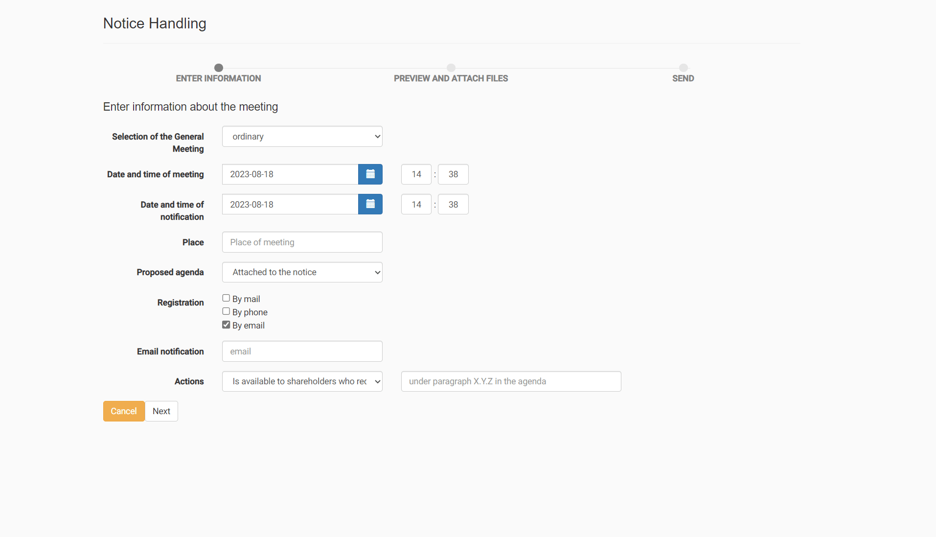Kallelse till bolagsstämma i eAktiebok