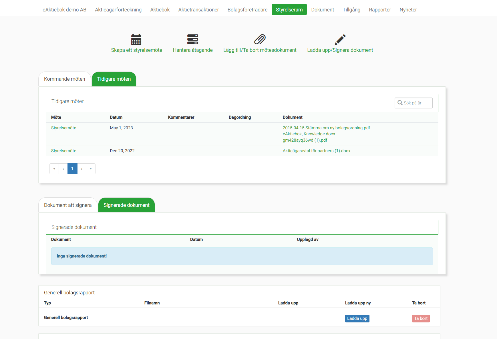 Digitalt styrelserum i eAktiebok